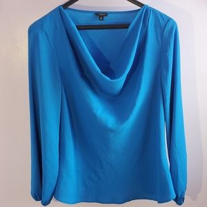 Ann Taylor Long Sleeve Blue Blouse